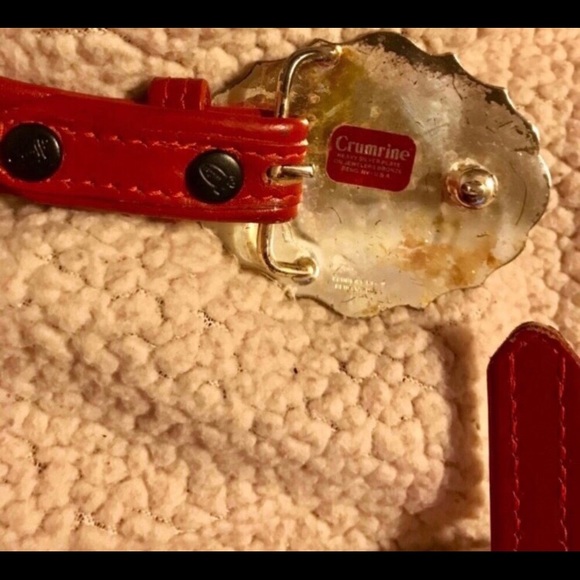 JUSTIN TOP GRAIN COWHIDE BELT WITH CRUMRINE BUCKLE